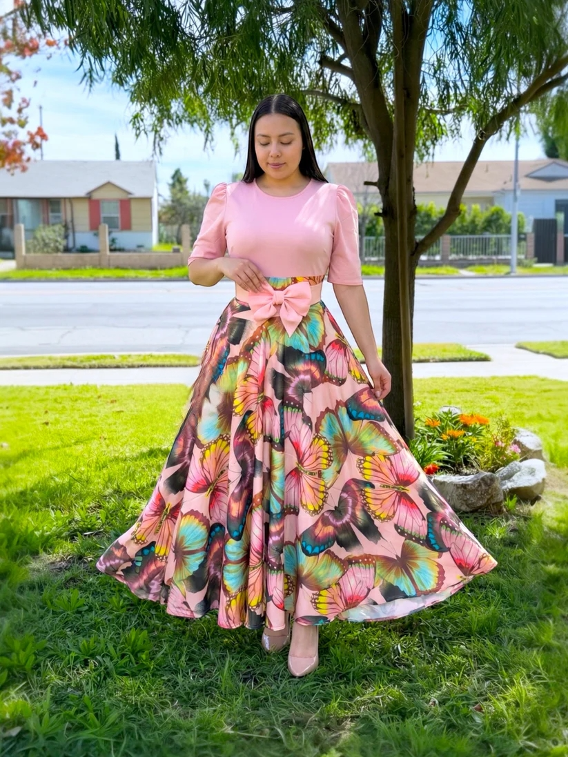Madelyn White & Candy Pink Dress